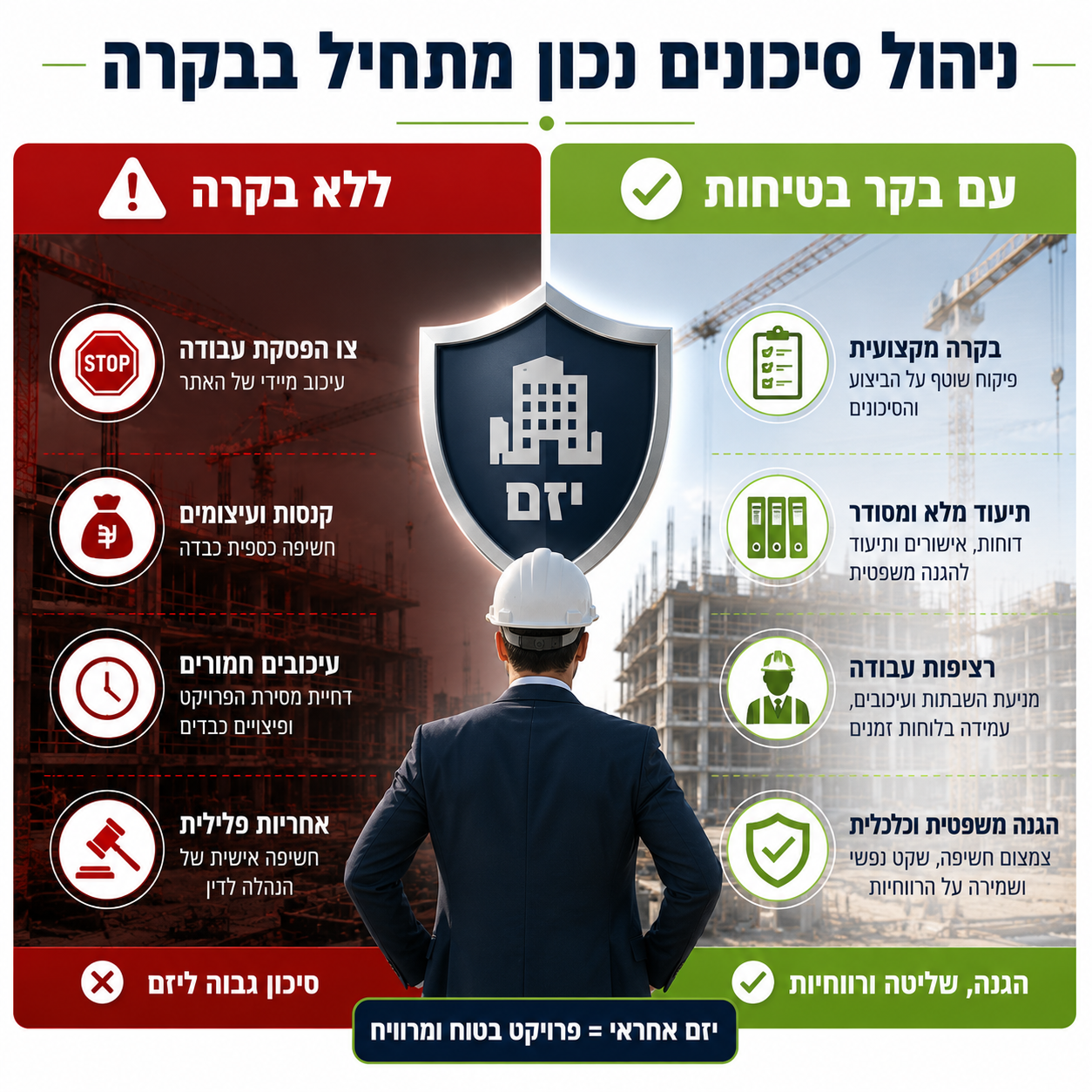 ניהול סיכונים נכון מתחיל בבקרה — השוואה: עם בקר בטיחות מול ללא בקר בטיחות