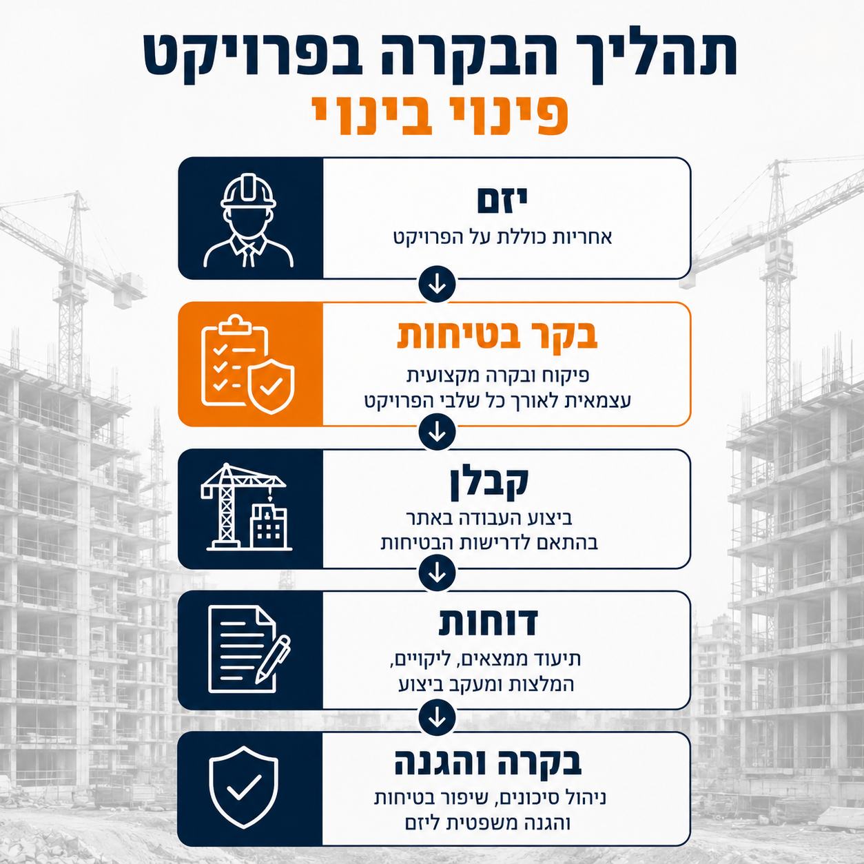 תהליך הבקרה בפרויקט פינוי בינוי — אינפוגרפיק