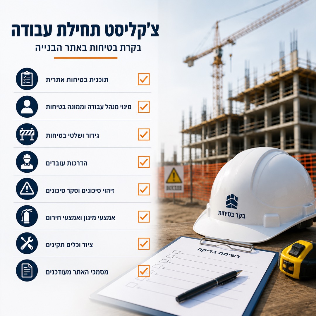 צ'קליסט תחילת עבודה לבקר בטיחות