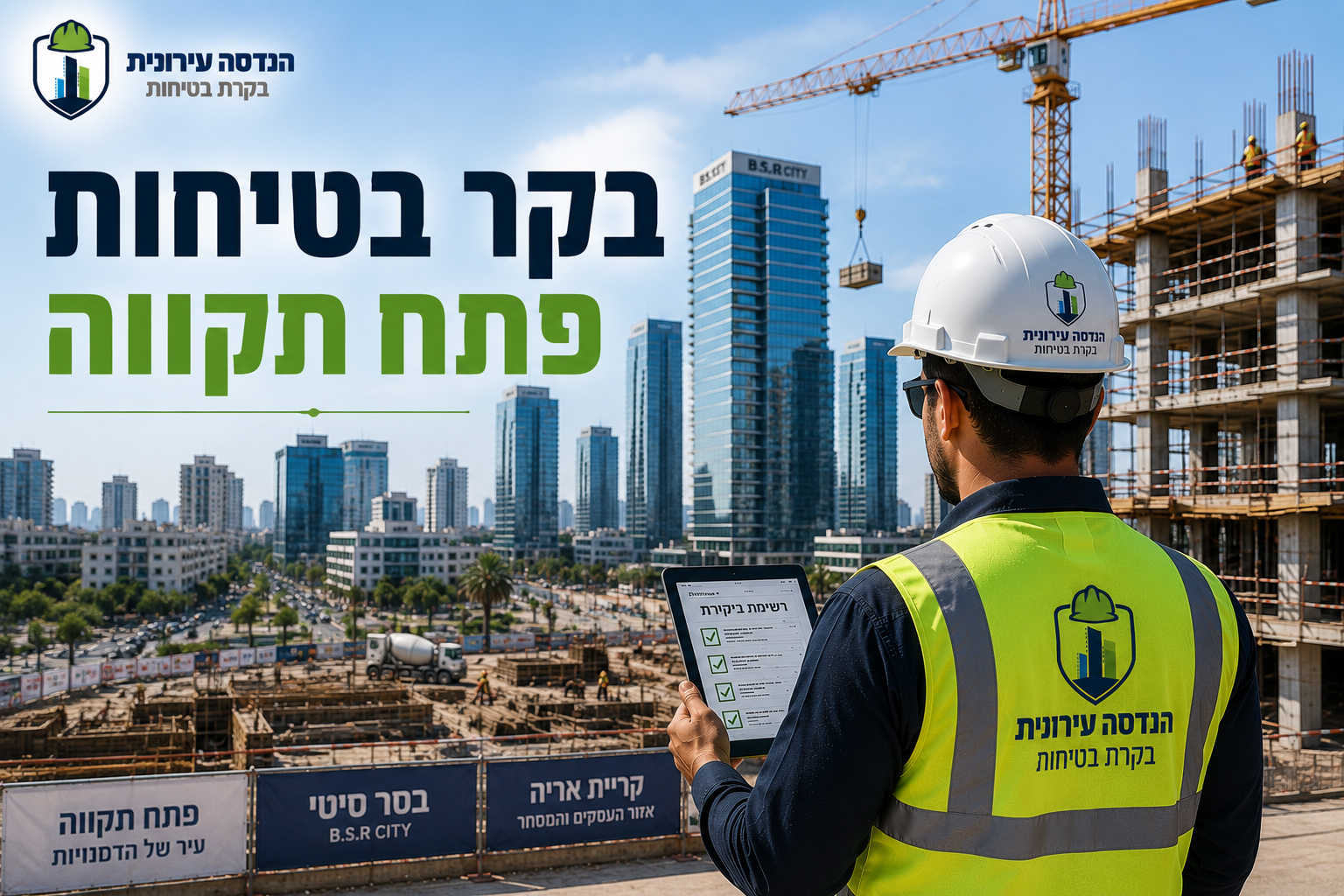 בקר בטיחות בפתח תקווה — ליווי פרויקטי בנייה לפי תקנות 2026, בסר סיטי וקריית אריה